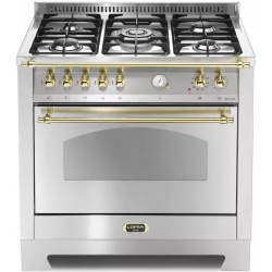 Aragaz Lofra Dolcevita RSG96MFT/CI, 90x60 cm, gaz, 5 arzatoare, grill, aprindere electronica, timer, inox