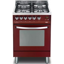 Aragaz Lofra Rainbow PR66MFT/C, gaz, 60x60cm, 4 arzatoare, grill electric, timer, aprindere electronica, rosu