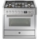 Aragaz Steel Oxford X9F, 90X60cm, 6 arzatoare, cuptor electric multifunctional, timer, aprindere electronica, crem inchis