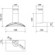 Hota design Baraldi Arcadia 01ARC090ST80, 90 cm, 800 m3/h, inox