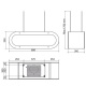 Hota design Baraldi Surf 01SUR090BL70, 90 cm, 700 m3/h, sticla neagra