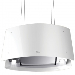 Hota design suspendata Baraldi Ideal 01IDEIS070STW80, 70 cm, 800 m3/h, sticla alba/inox