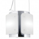 Hota design suspendata Baraldi Dessy 01DESIS040STW90, 40 cm, 900 m3/h, sticla alba/inox