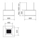 Hota design suspendata Baraldi Domina 01DOM060STG80, 60 cm, 800 m3/h, sticla alba/inox