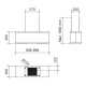 Hota design suspendata Baraldi Diade 01DIA060STW80, 60 cm, 800 m3/h, sticla alba/inox