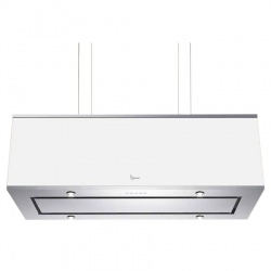 Hota design suspendata Baraldi Diade 01DIA060STW80, 60 cm, 800 m3/h, sticla alba/inox