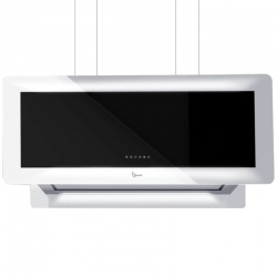 Hota design suspendata Baraldi Metropolis 01MTP090ST80, 90 cm, 800 m3/h, sticla neagra/inox