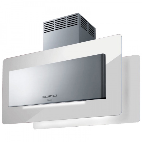 Hota insula Baraldi Trisia isola 01TRSIS090STW80, 90 x 35 cm, 800 m3/h, sticla alba/inox