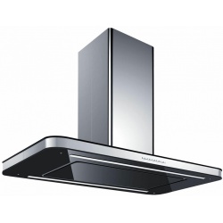 Hota insula Baraldi Stivia isola 01STVIS090STB90, 90 x 60 cm, 900 m3/h, sticla neagra/inox