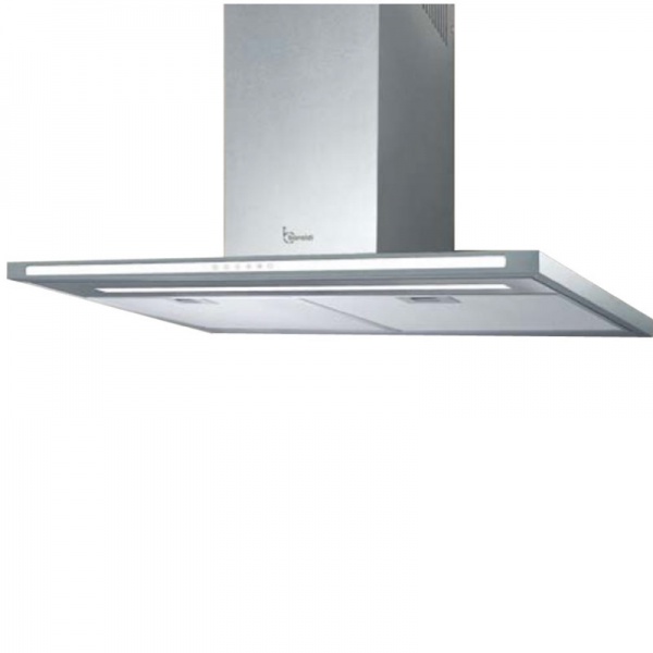 Hota insula Baraldi Lumina isola 01LUMIS090STW80, 90 x 60 cm, 800 m3/h, sticla alba/inox