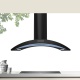 Hota design Baraldi Surf 01SUR090BL70, 90 cm, 700 m3/h, sticla neagra