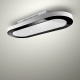 Hota de tavan Baraldi Unika free 01UNKFR120WH90, 120 cm, 900 m3/h, sticla neagra/alb