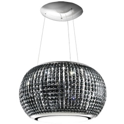 Hota suspendata Elica Interstellar BL/65, 65 cm, 400 m3/h, inox / sticla neagra