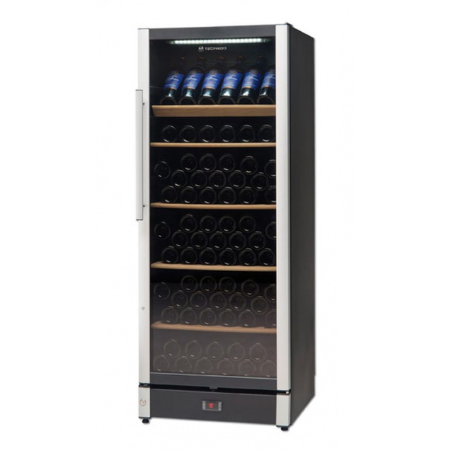 Vitrina de vinuri Tecfrigo Wine 155 Black, 146 sticle, 1 zona temperatura, negru / inox