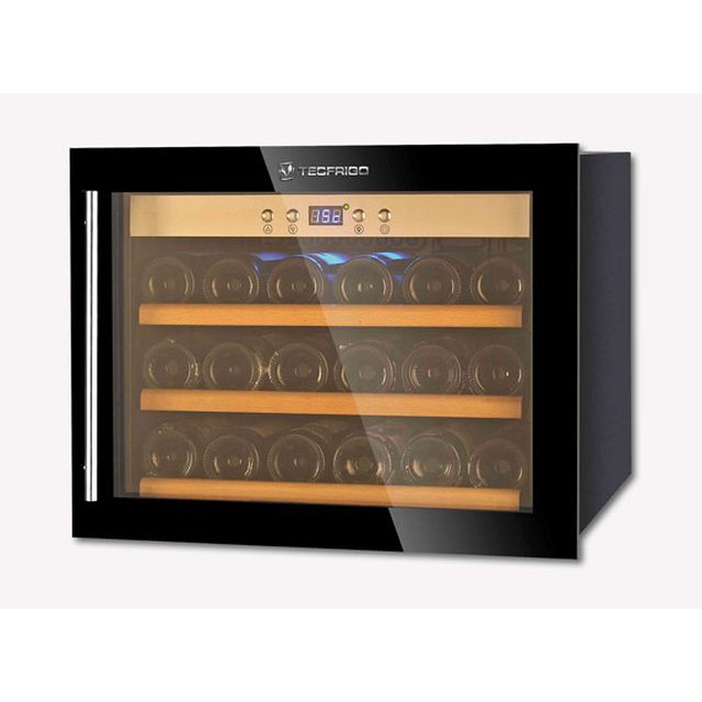 Vitrina de vinuri Tecfrigo Wine 45FG, 45 sticle, 2 zone temperatura, negru