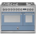 Aragaz Steel Genesi GQ12SF, 120X66cm, 7 arzatoare, 2 cuptoare, timer, aprindere electronica, celeste
