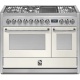 Aragaz Steel Genesi G12FF, 120X66cm, 7 arzatoare, 2 cuptoare, timer, aprindere electronica, negru