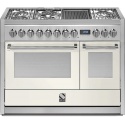 Aragaz Steel Genesi GQ12SF, 120X66cm, 7 arzatoare, 2 cuptoare, timer, aprindere electronica, crem inchis