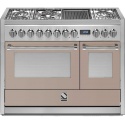 Aragaz Steel Genesi GQ12SF, 120X66cm, 7 arzatoare, 2 cuptoare, timer, aprindere electronica, gri nisip