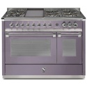 Aragaz Steel Ascot A12FF, 120X66cm, 7 arzatoare, 2 cuptoare, timer, aprindere electronica, mov