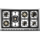 Aragaz Steel Ascot A12FF, 120X66cm, 7 arzatoare, 2 cuptoare, timer, aprindere electronica, crem inchis