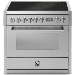 Aragaz Steel Oxford X9F, 90X60cm, 6 arzatoare, cuptor electric multifunctional, timer, aprindere electronica, crem inchis