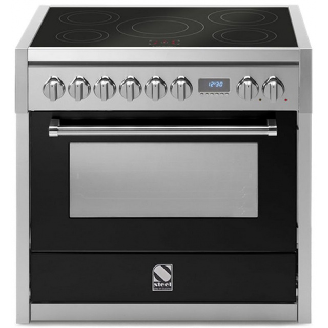 Aragaz Steel Genesi, 90X60cm, 6 arzatoare, cuptor electric multifunctional, timer, aprindere electronica, crem