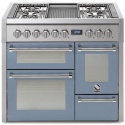 Aragaz Steel Genesi G10FFF, 100X60cm, 6 arzatoare, 3 cuptoare, timer, aprindere electronica, celeste
