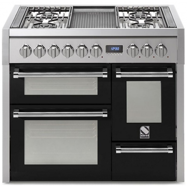 Aragaz Steel Genesi G10FFF, 100X60cm, 6 arzatoare, 3 cuptoare, timer, aprindere electronica, crem