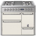 Aragaz Steel Genesi G10FFF-D, 100X60cm, 6 arzatoare, 3 cuptoare, timer, aprindere electronica, usa solida, crem inchis