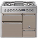 Aragaz Steel Genesi G10FFF-D, 100X60cm, 6 arzatoare, 3 cuptoare, timer, aprindere electronica, usa solida, gri nisip