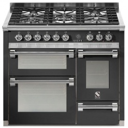 Aragaz Steel Ascot A10FFF, 100X60cm, 6 arzatoare, 3 cuptoare, timer, aprindere electronica, mov
