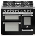 Aragaz Steel Ascot A10FFF, 100X60cm, 6 arzatoare, 3 cuptoare, timer, aprindere electronica, negru