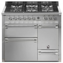 Aragaz Steel Ascot A10FFF-D, 100X60cm, 6 arzatoare, 3 cuptoare, timer, aprindere electronica, usa solida, inox