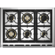 Aragaz Steel Ascot, 90X60cm, 6 arzatoare, cuptor electric multifunctional, timer, aprindere electronica, visiniu