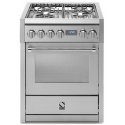 Aragaz Steel Genesi, 70X60cm, 4 arzatoare, cuptor electric multifunctional, timer, aprindere electronica, inox