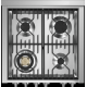 Aragaz Steel Genesi, 70X60cm, 4 arzatoare, cuptor electric multifunctional, timer, aprindere electronica, negru antracit