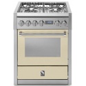 Aragaz Steel Genesi, 70X60cm, 4 arzatoare, cuptor electric multifunctional, timer, aprindere electronica, crem