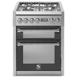 Aragaz Steel Genesi, 70X60cm, 4 arzatoare, cuptor dublu electric multifunctional, timer, aprindere electronica, mov