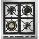 Aragaz Steel Ascot, 70X60cm, 4 arzatoare, cuptor electric multifunctional, timer, aprindere electronica, crem inchis