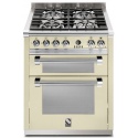 Aragaz Steel Ascot, 70X60cm, 4 arzatoare, cuptor dublu electric multifunctional, timer, aprindere electronica, crem