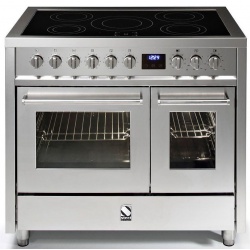 Aragaz Steel Enfasi E10FF, 100X60cm, 6 arzatoare, 2 cuptoare, timer, aprindere electronica, inox