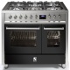 Aragaz Steel Enfasi E10FF, 100X60cm, 6 arzatoare, 2 cuptoare, timer, aprindere electronica, inox