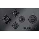 Plita incorporabila Barazza Mood, 90 cm, plita gaz, 5 arzatoare, sistem siguranta Stop-Gaz, vitroceramica neagra