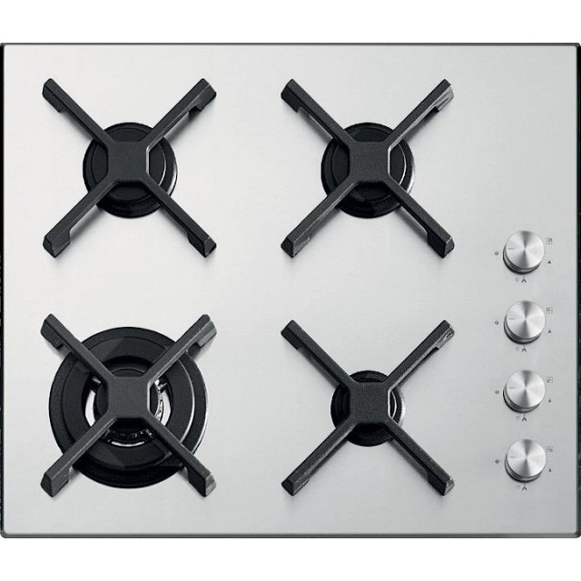 Aragaz Tecnogas P1X66M4VC, 60 cm, gaz, 4 arzatoare, grill, otel inoxidabil