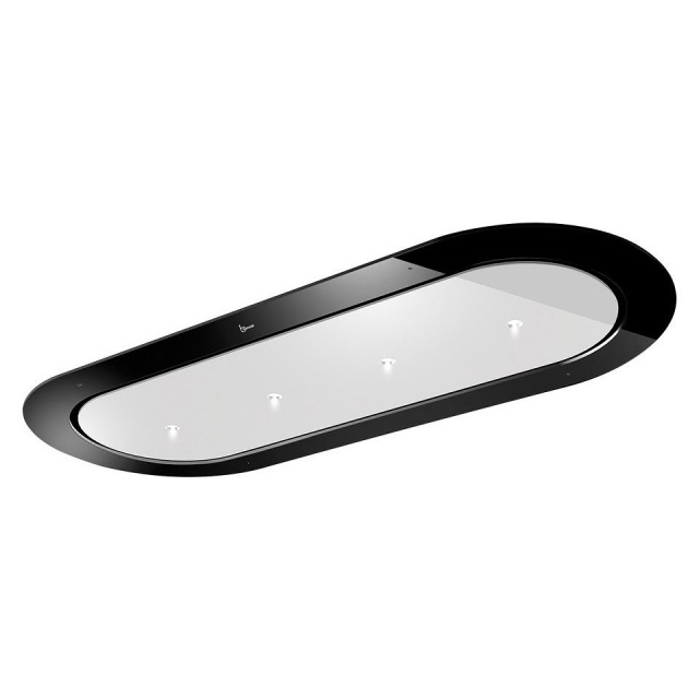 Hota de tavan incorporabila Baraldi Unika 01UNKIS120WH70, 120 cm, 700 m3/h, sticla neagra/alb