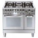 Aragaz Lofra Profesional 90 PD96GVE/C, gaz, 90x60cm, 5 arzatoare, 2 cuptoare, grill electric, timer, inox
