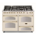 Aragaz Lofra Dolcevita120 RBI126SMFET+MFT/2AEO, 120x60cm, 7 arzatoare, 3 cuptoare, grill electric, timer, crem