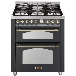 Aragaz Lofra Dolcevita90 RNM96MF2ET/CIF, 90x60cm, 5 arzatoare, 3 cuptoare, grill electric, timer, negru
