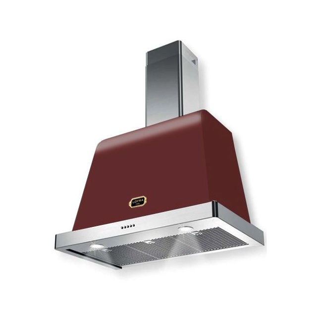 Hota decorativa Lofra Dolcevita 60 , 60 cm, 1 motor, 4 viteze, 800 m3/h, telecomanda, rosu burgundy